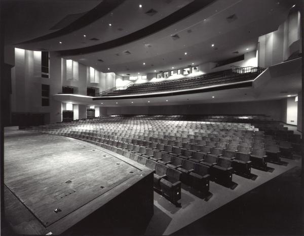 Black and white inside theater